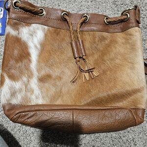 STS Ranchwear Hair-On Cowhide Bag with Leather Straps concealed Carry Pocket
